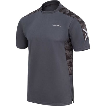 KooGa Heren-T-shirt met panelen en ronde hals (Houtskool)