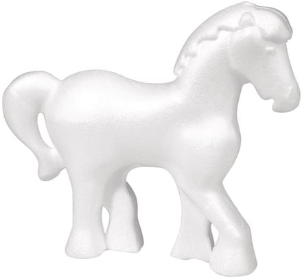 Rayher hobby Piepschuim vormen en figuren - paardje - wit - 15 cm - Zelf beschilderen/knutselen
