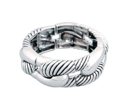 Behave - armband zilverkleur - elastisch design - tijdloos accent - 16.5 cm