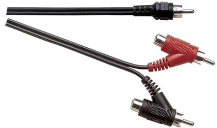 Subwoofer/Tulp mono (m) - Tulp stereo (m+v) audio kabel - 1,8 meter