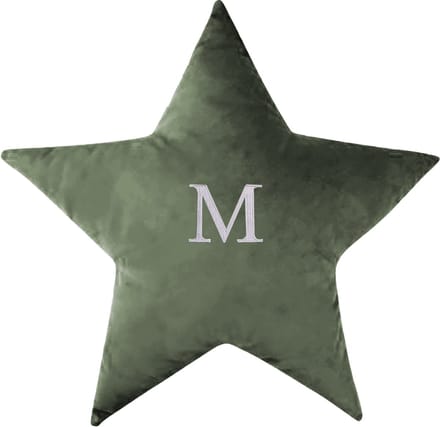 Decordruk VELVET - Sierkussen - Stervorm - Szałwia - 42 cm