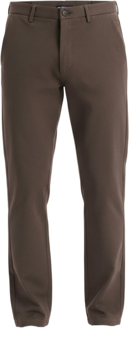 OMBRE Broek - Regular Fit - Katoen - Rits Bruin XL