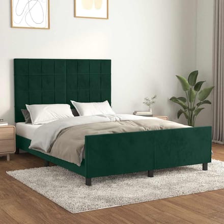 vidaXL - Bedframe - zonder - matras - 140x200 - cm - fluweel - donkergroen