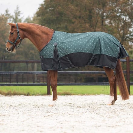 Qhp Regendeken Qhp Turnout Collection Fleece Donkergroen