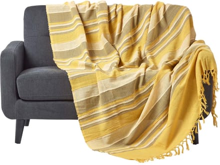 Homescapes Marokko sprei, gele strepen, 255 x 360 cm