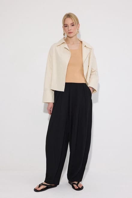 Touché Privé - Geplooide crêpe broek - Zwart - Dames