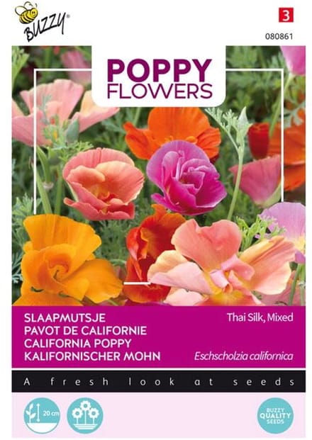 Buzzy Slaapmutsje Thai Silk Mix - Eschscholzia californica Zaden