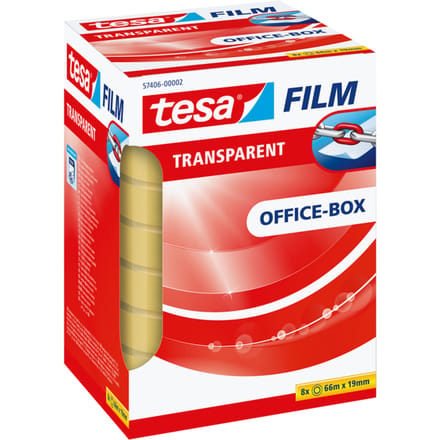 OFFICE-BOX 57406-00002-01 tesafilm Transparant (l x b) 66 m x 19 mm 8 stuk(s)