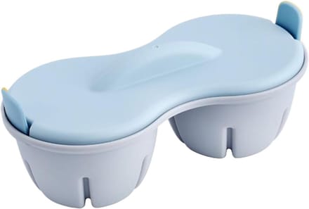 Magnetron Eierkoker - Keuken Hulp - Snel Eieren Koken - Twee Holtes - 22 cm - Blauw