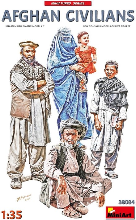 MiniArt Modelbouwpakket Militaire voertuigen - 38034 Afghan Civilians Plastic - 1:35 - Modelbouw