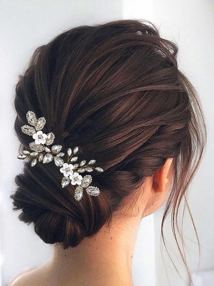 Bruidshaaraccessoire Goud Kristal Bloemen Haarspeld Bruiloft Sluier Stukken