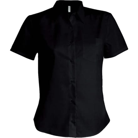 Kariban Dames Poplin Blouse Korte Mouwen K544 - Black - M
