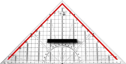 Geodriehoek M鯾ius & Ruppert 30cm plexiglas transparant voor technisch tekenen