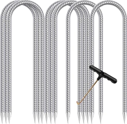 Wind Haken - Grond Ankers - Veilig Buiten - U-Type Scherpe Punten - 30cm Lengte - Zilver