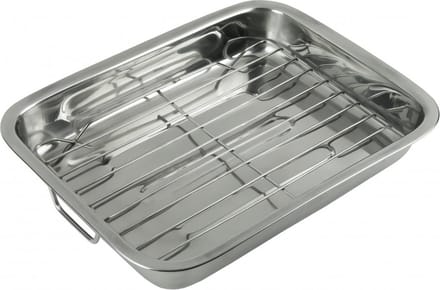 Kinghoff 1377 - Braadblik, Bakplaat met Grill Rooster - 36 x 27 x 5.5 cm