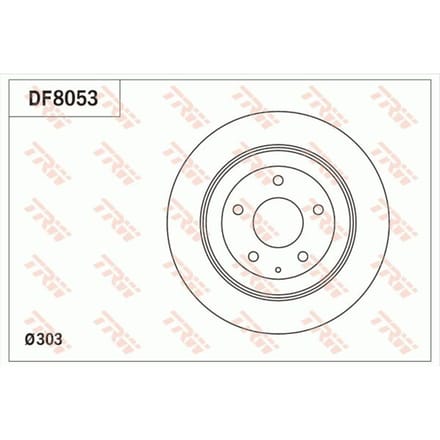 Remschijf TRW DF8053 achter, volledig, 1 Stuk