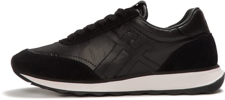 FitFlop Retro-Q FF Metallic-Fabric/Suede Sneakers Dames Sneakers - Zwart