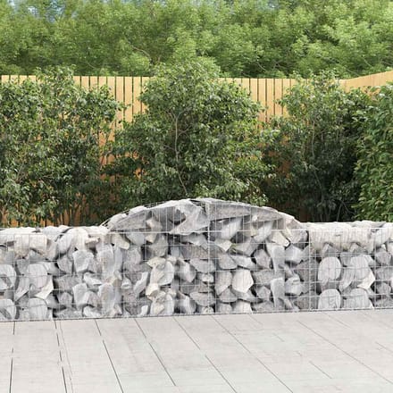 vidaXL - Schanskorven - 11 - st - gewelfd - 300x50x60/80 - cm - gegalvaniseerd - ijzer