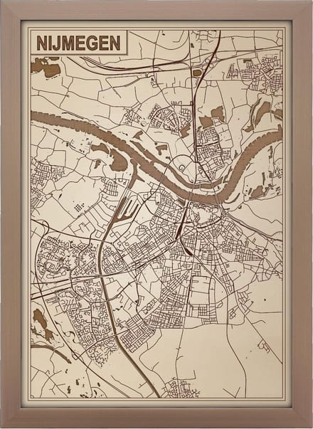 Decoratief Beeld - Houten Van Nijmegen - Hout - Bekroned - Bruin - 21 X 30 Cm