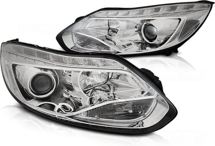 Koplampen - voor FORD FOCUS MK3 11- 10.14 - LED CHROOM