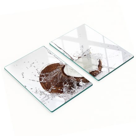 Decoratieve snijplanken van gehard glas, kokosnootkleur, 2x40x52 cm