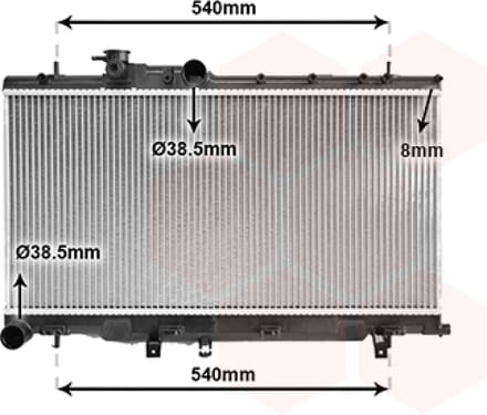 Van Wezel - RADIATOR VOOR SUBARU IMPREZA 2001-2002 45111FE100