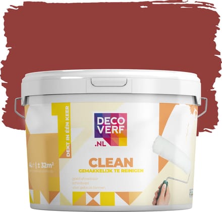 Decoverf clean muurverf robijnrood, 4L