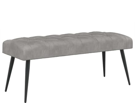 vidaXL - Bank - met - knopen - tufting - Lichtgrijs - 110 - x - 40 - x - 46 - cm - Fluweel