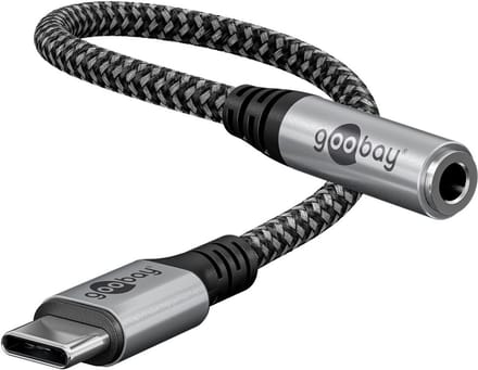 Goobay Adapter USB-C naar jack, 3,5 mm AUX, USB-C-stekker > Jackplug 3,5 mm-bus (3-pins, stereo)