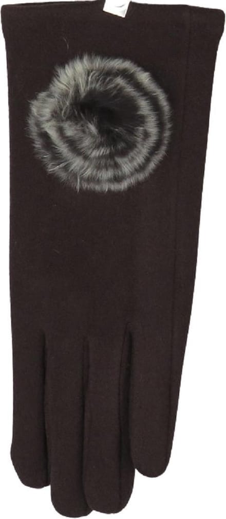 Handschoenen dames met touchscreen en pompon - 90% polyester en 10% elastisch