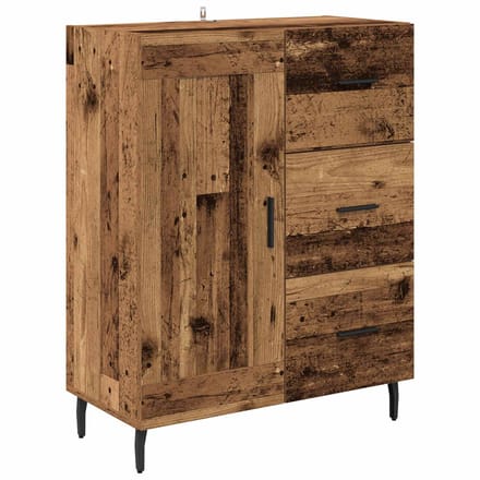 vidaXL - Dressoir - Oud - Hout - 69,5 - x - 34 - x - 90 - cm - Geengineerd - Hout - en - IJzer