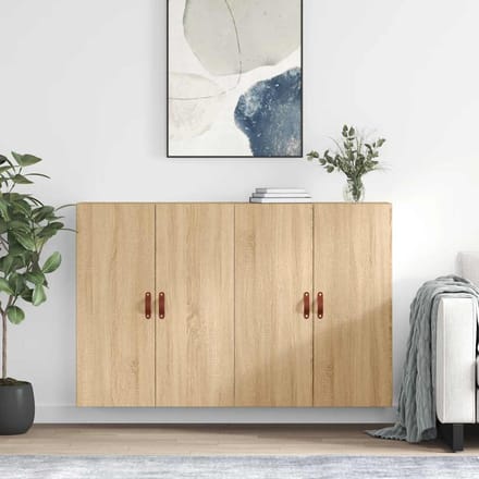vidaXL - Hangkasten - 2 - st - 69,5x34x90 - cm - sonoma - eikenkleurig