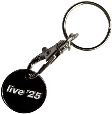 Oasis - Live '25/Decca Logo DoubleSided Trolley Coin Sleutelhanger - Zwart