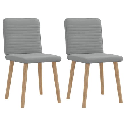 vidaXL - Eetkamerstoelen - 2 - st - stof - lichtgrijs