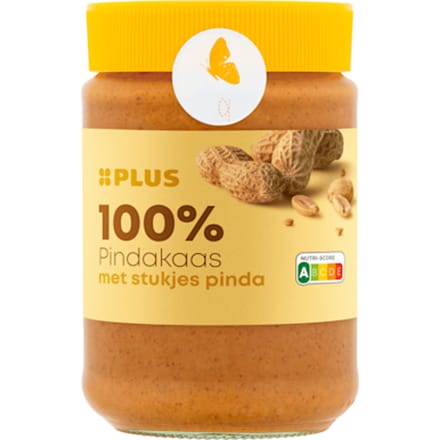 100% pindakaas met stukjes pinda