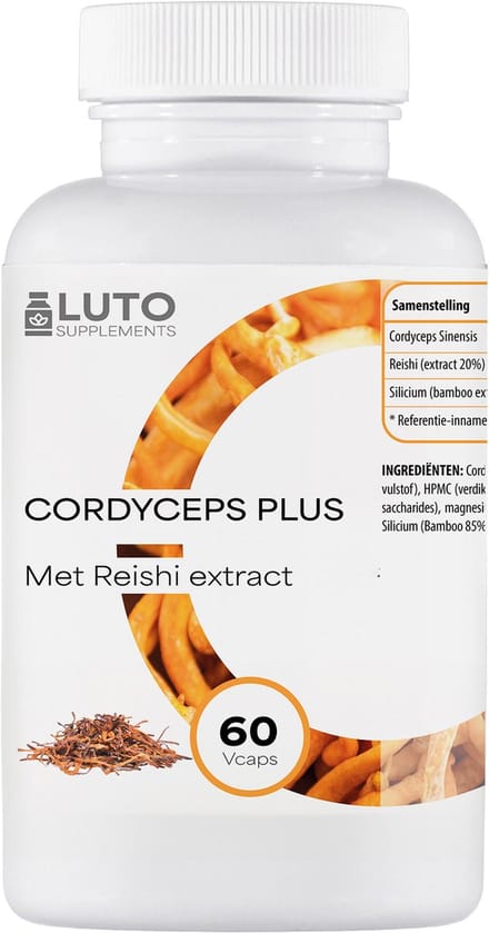 Cordyceps Sinensis Plus - Met Reishi & Silicium Extract - Paddenstoelen extract - 60 Vegetarische capsules - LUTO Supplements