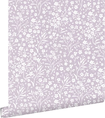 ESTAhome behang bloemetjes lila paars - 53 cm x 10.05 m - 139883