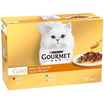 Gourmet Gold Malse Lekkernijen 12 x 85 g - Kip Varianten