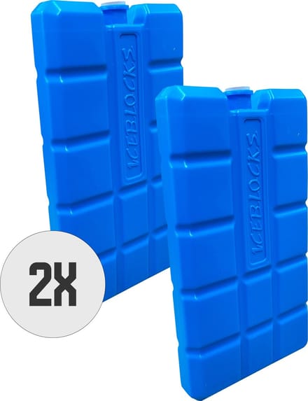 DULA Blauwe Koelelementen voor koelbox - 2 stuks - 200 gram - 8 x 15 x 2 cm
