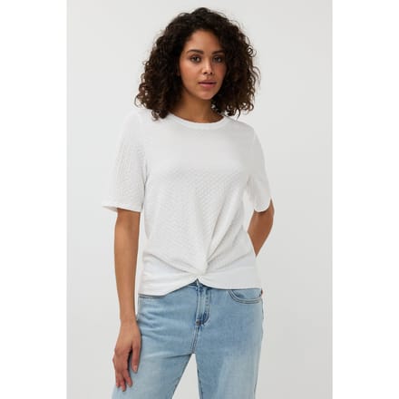 EsQualo Top S/slve Knot Structure Off White Taglia: S | Magliette intime Outlet | Donna | Bianco