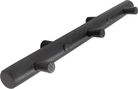 HOME It® kapstokrail met 3 haken, zwart eiken