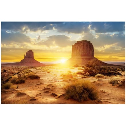Zon en Woestijn Stijl Aquarium Achtergrond Poster PVC Zelfklevend Decor Papier (122*50 cm) beige