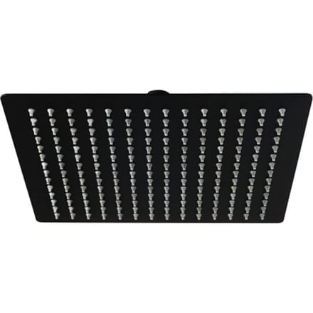 4bathroomz® Universele extra Platte Hoofddouche Vierkant RVS Ø25 cm - Zwart