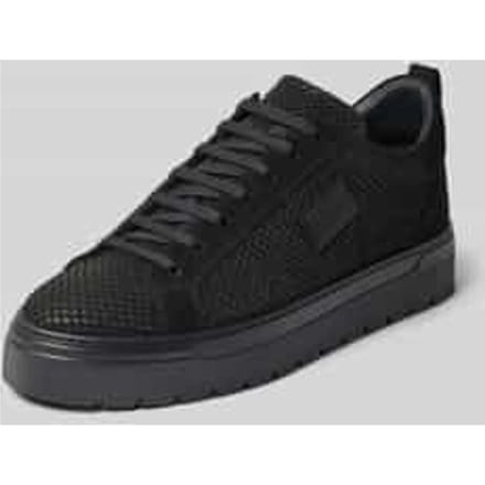 Sneakers van echt leer met structuurpatroon