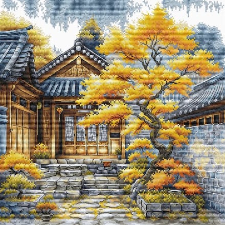 Borduurpakket AVA Stitch - Golden Trees - Gouden Bomen - P118