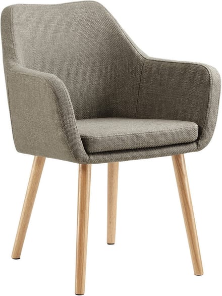 Armstoel Jonne Bruin - Polyester - Zithoogte 48.5 cm - Zitdiepte 44.5 cm - Met armleuning