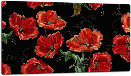 TMK ArtDeko - Snijplank - Glas - 52cm - Kleurvolle Bloemen
