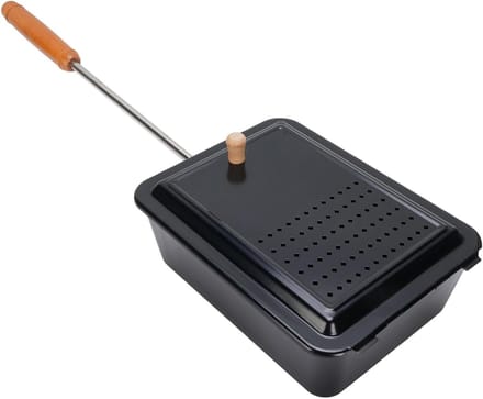Popcorn Pan - Snack Maker - Thuis Snacks Maken - Hout Handvat - Compact Ontwerp - Zwart