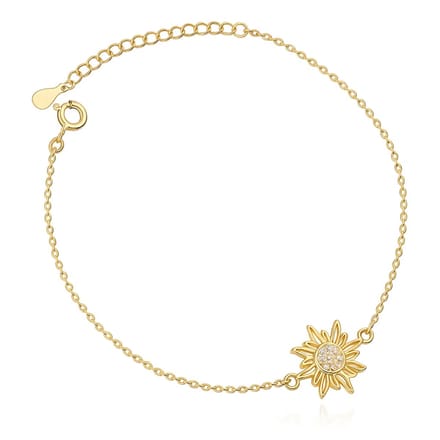 Goudkleurig Zon Armband – echt zilver