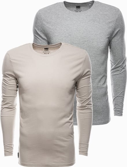 Heren effen longsleeve - mix 2-pack V3 Z43